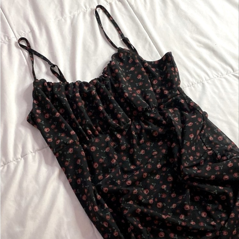Hollister co. Rose Mesh Mini Slip Dress